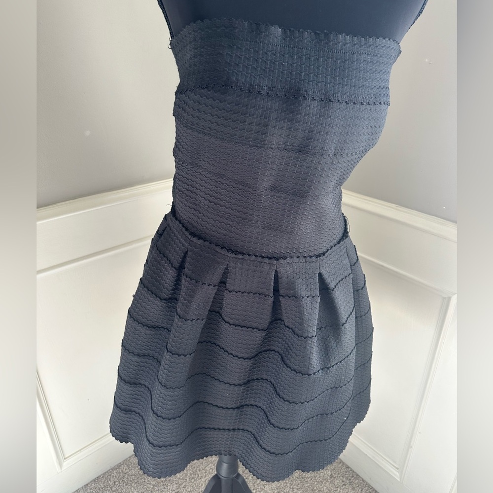 WOW Couture Black Strapless Dress Side Zip Fit & Flare Size Large